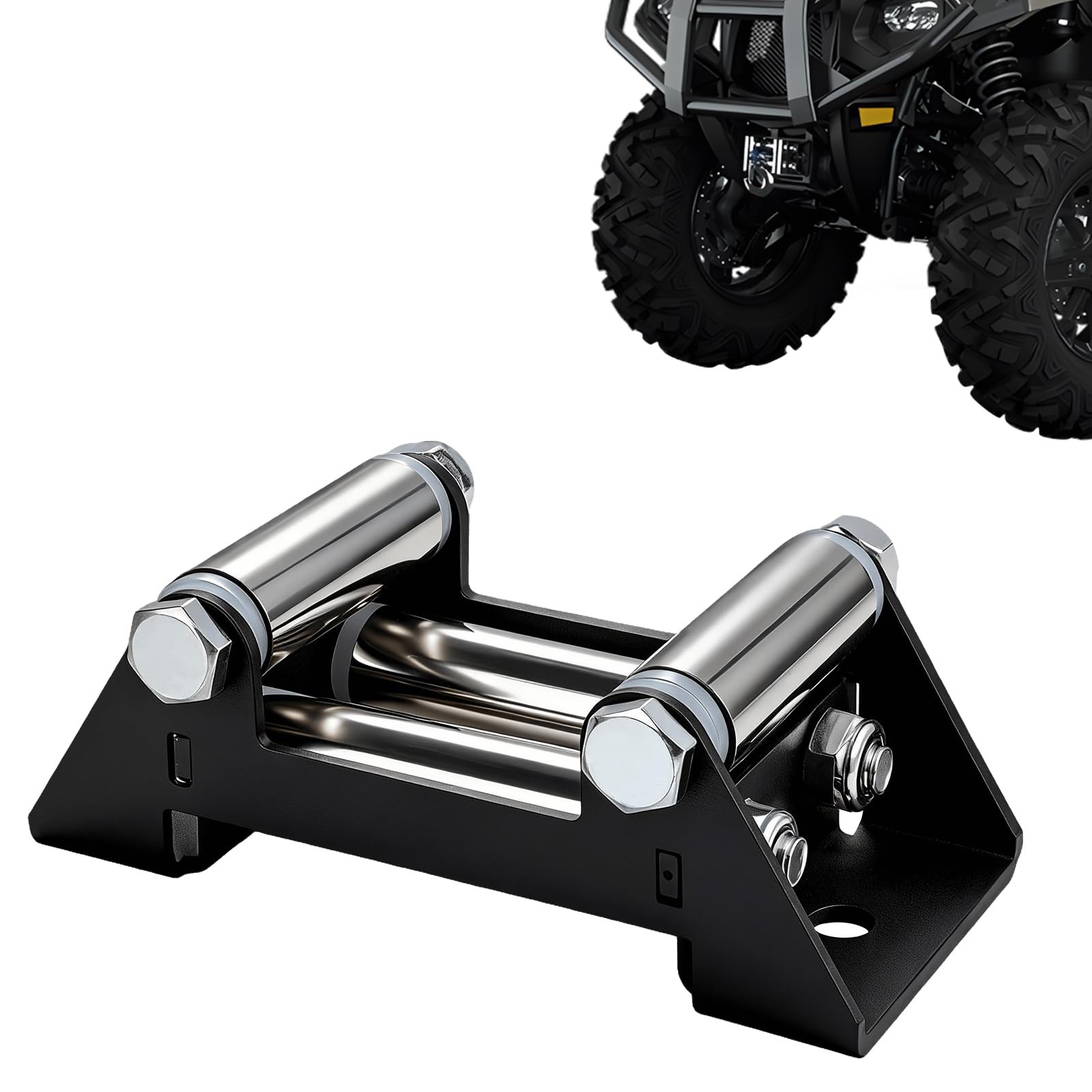 4Way Winch Roller Fairlead ATV UTV 4 7/8 Inch Bolt Centers #45 Carbon Steel
