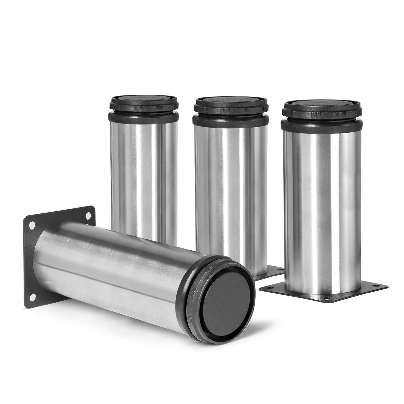 6 Inch Metal Furniture Legs Stainless Steel Adjustable Legs Silver Metal Legs
