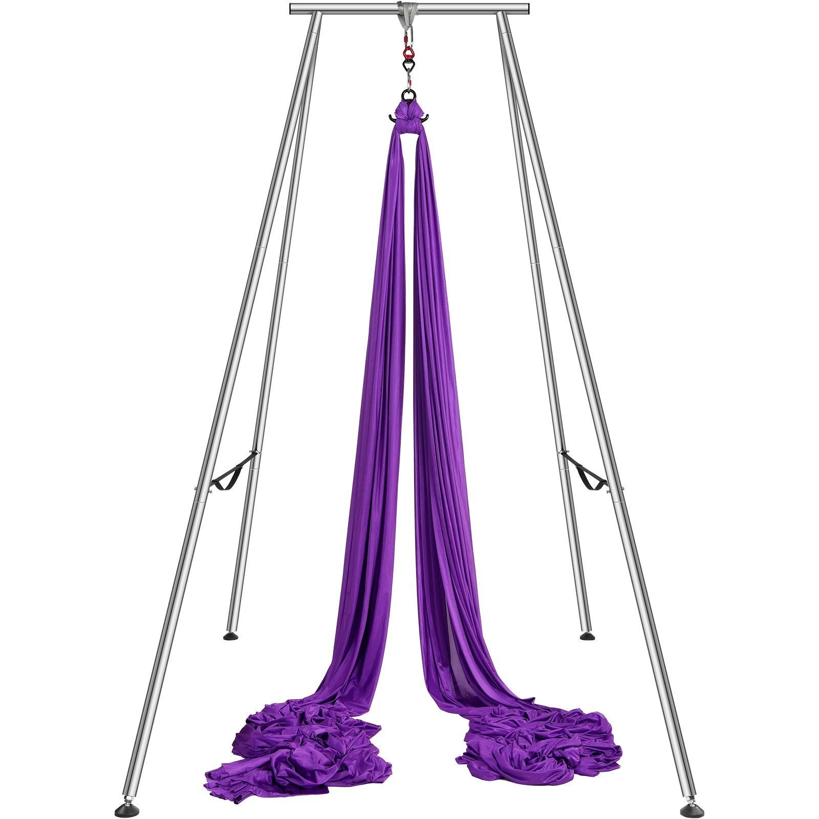 Indoor/Outdoor Aerial Yoga Frame: Steel, 9.67ft, 551lb, Spin-Friendly Hammock