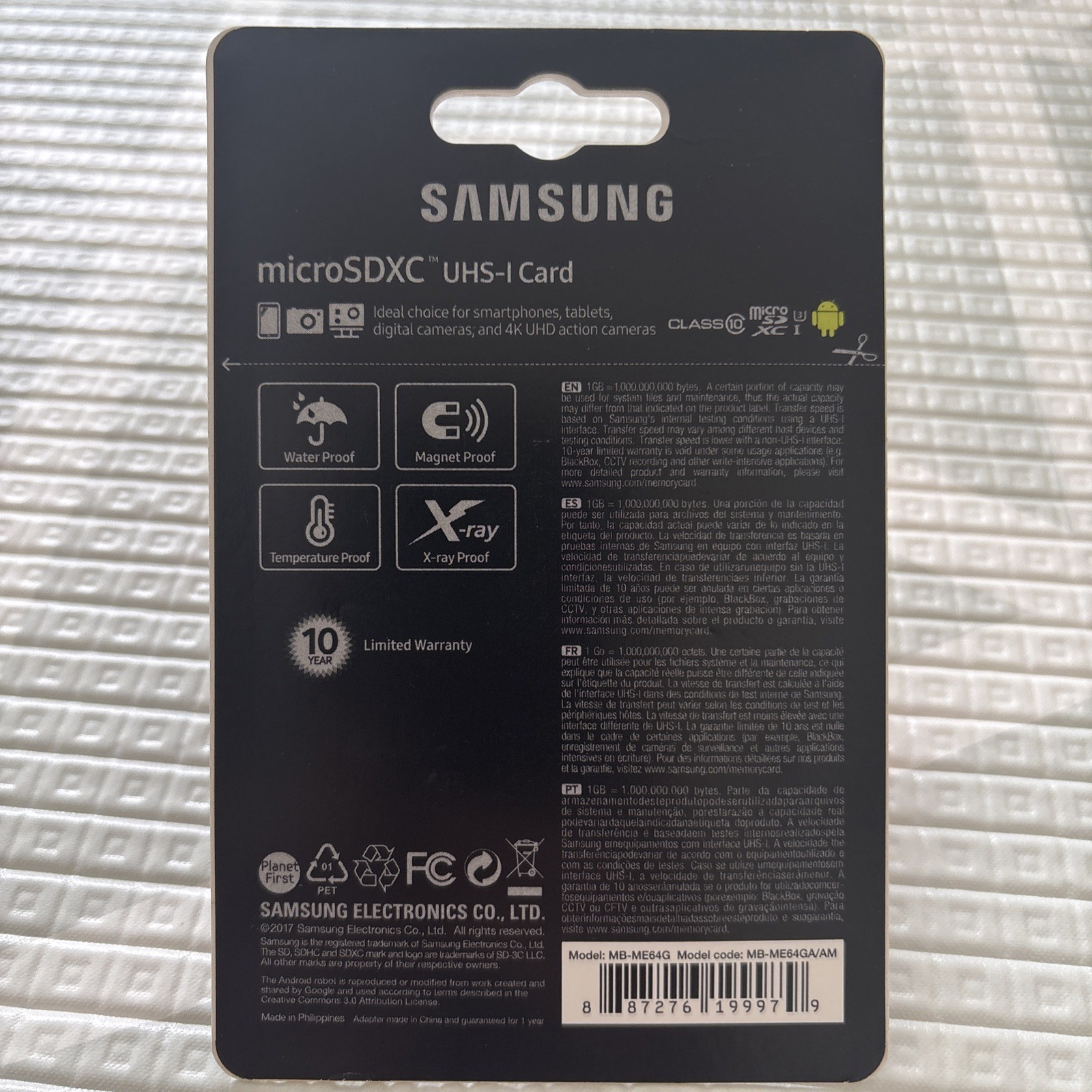SAMSUNG EVO Select 64GB MicroSDXC memory card with adapter