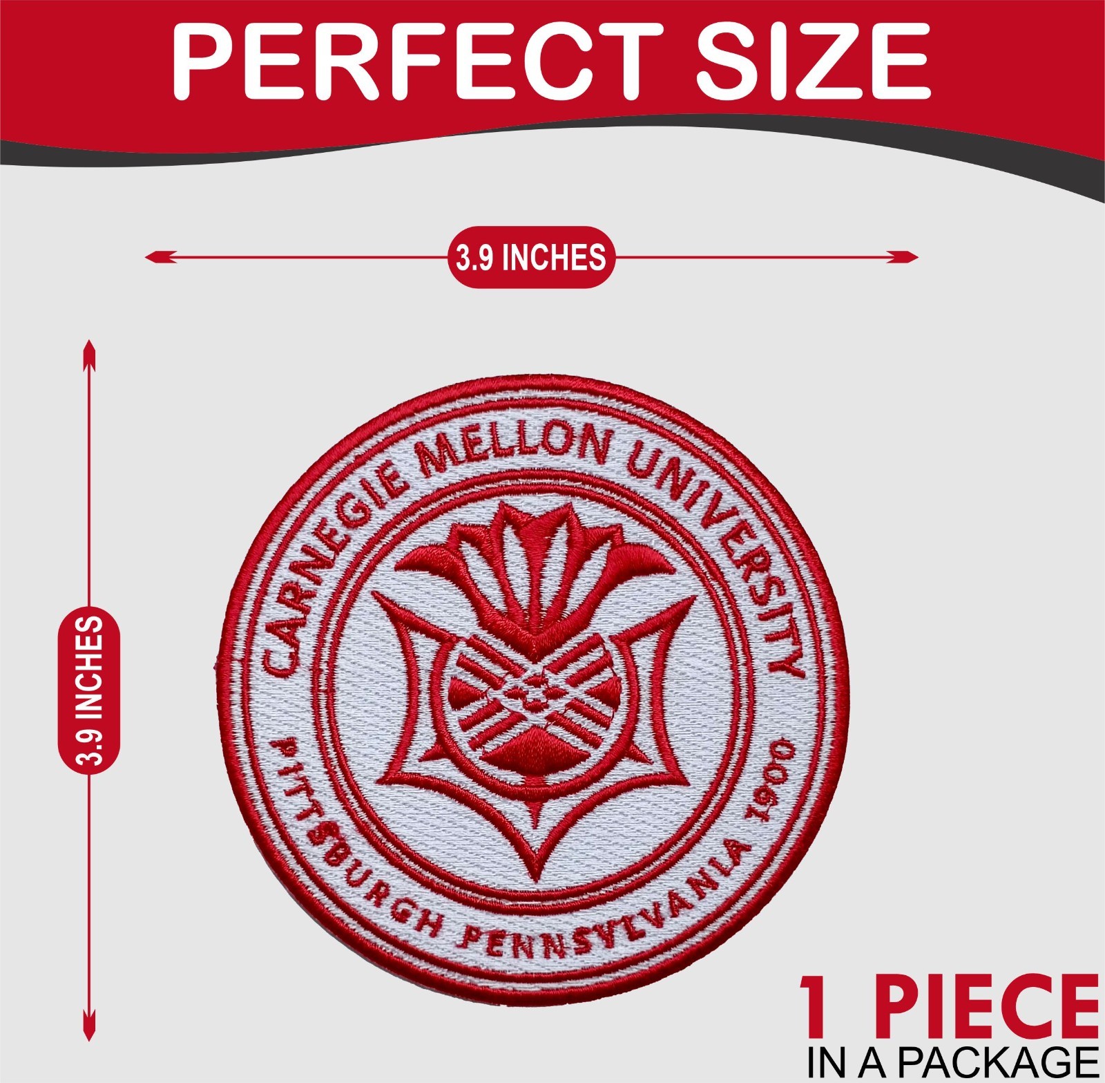 Carnegie Mellon University Logo Iron On Patch - Sew Patch - Embroidered Patch