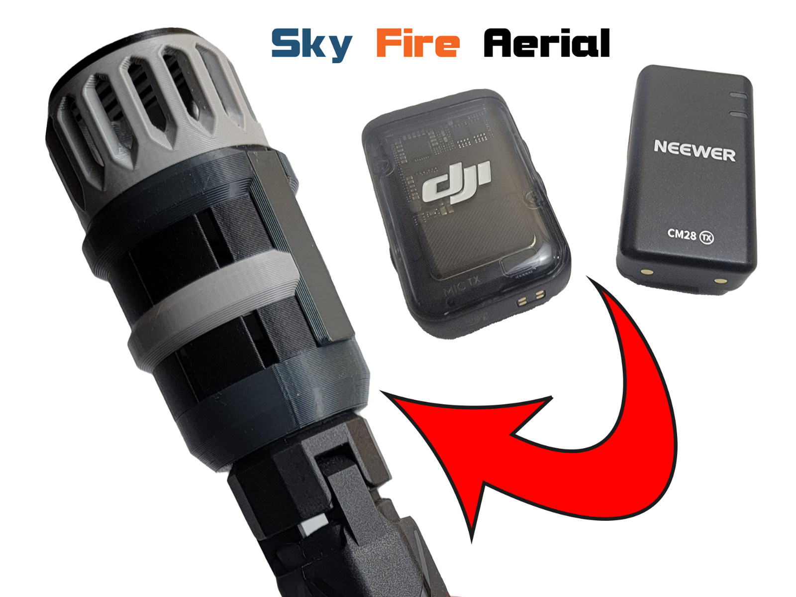 Fulaim X5 Wireless Microphone Pod With Interview Handle/Tripod