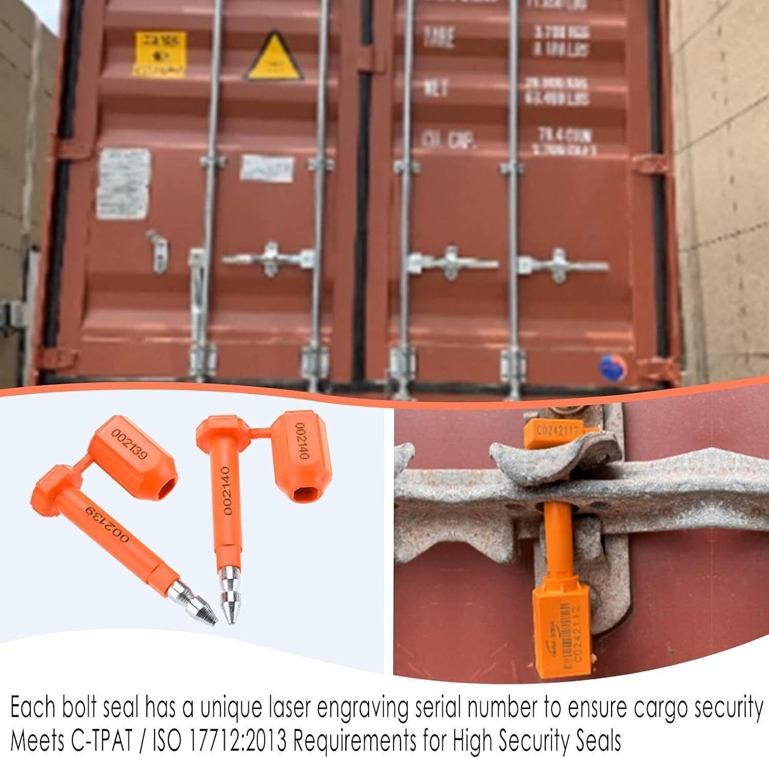 100Pcs Bolt Seals High Security for Containers Shipping Container Locks