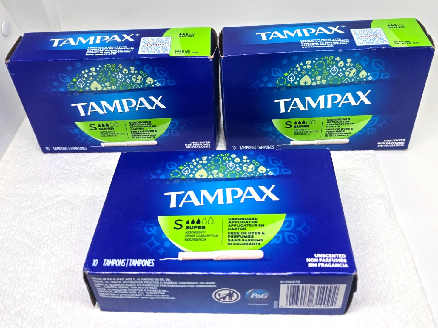 3X Tampax Super Tampons Cardboard Applicator 10 Each Box  30 Total Tampons