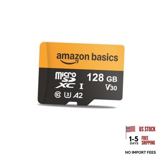 microSDXC Memory Card with Adapter for Smartphones, Drones, Cameras, 128GB