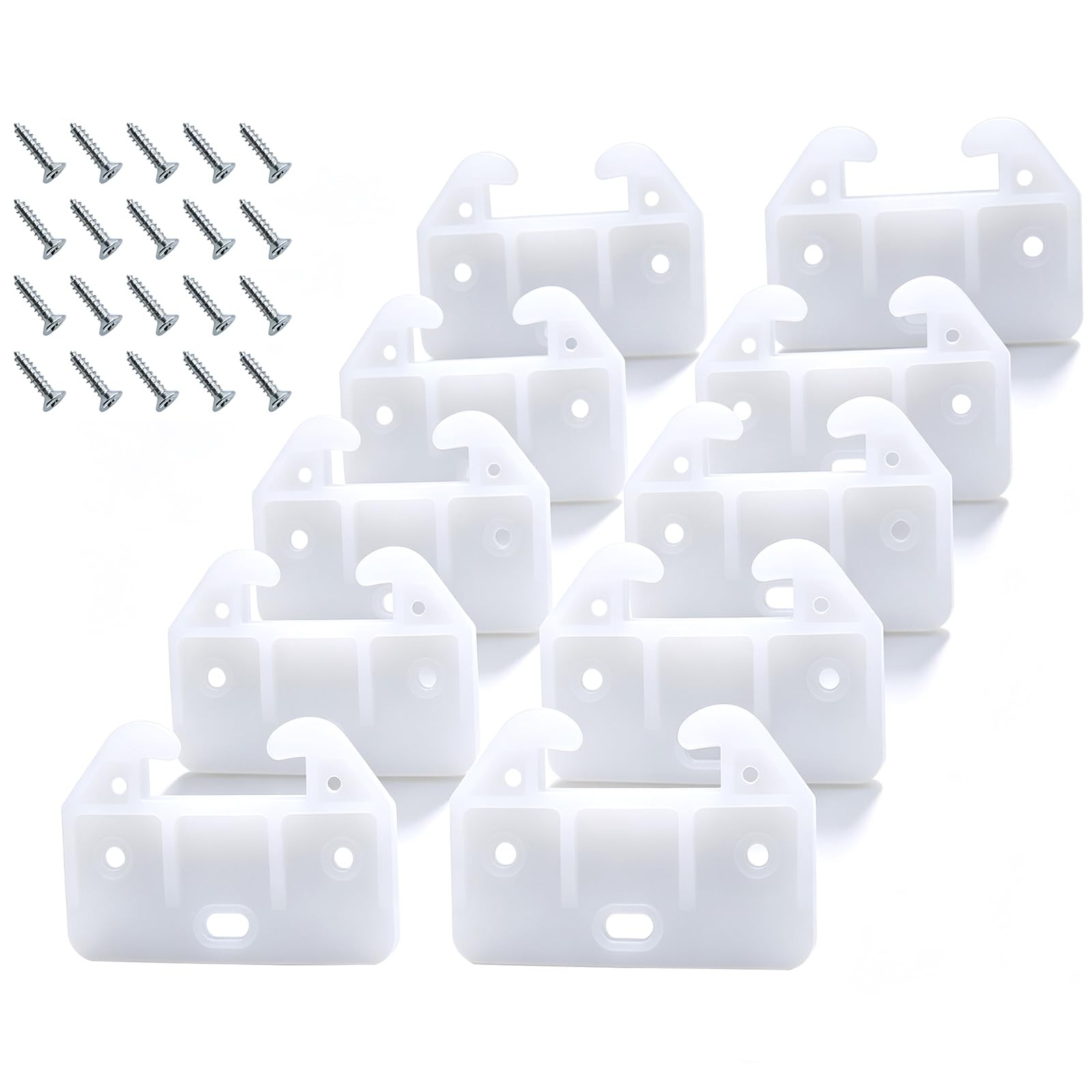 FDXGYH 10 Pcs Plastic Drawer Guides Track 58×41×16mm, White
