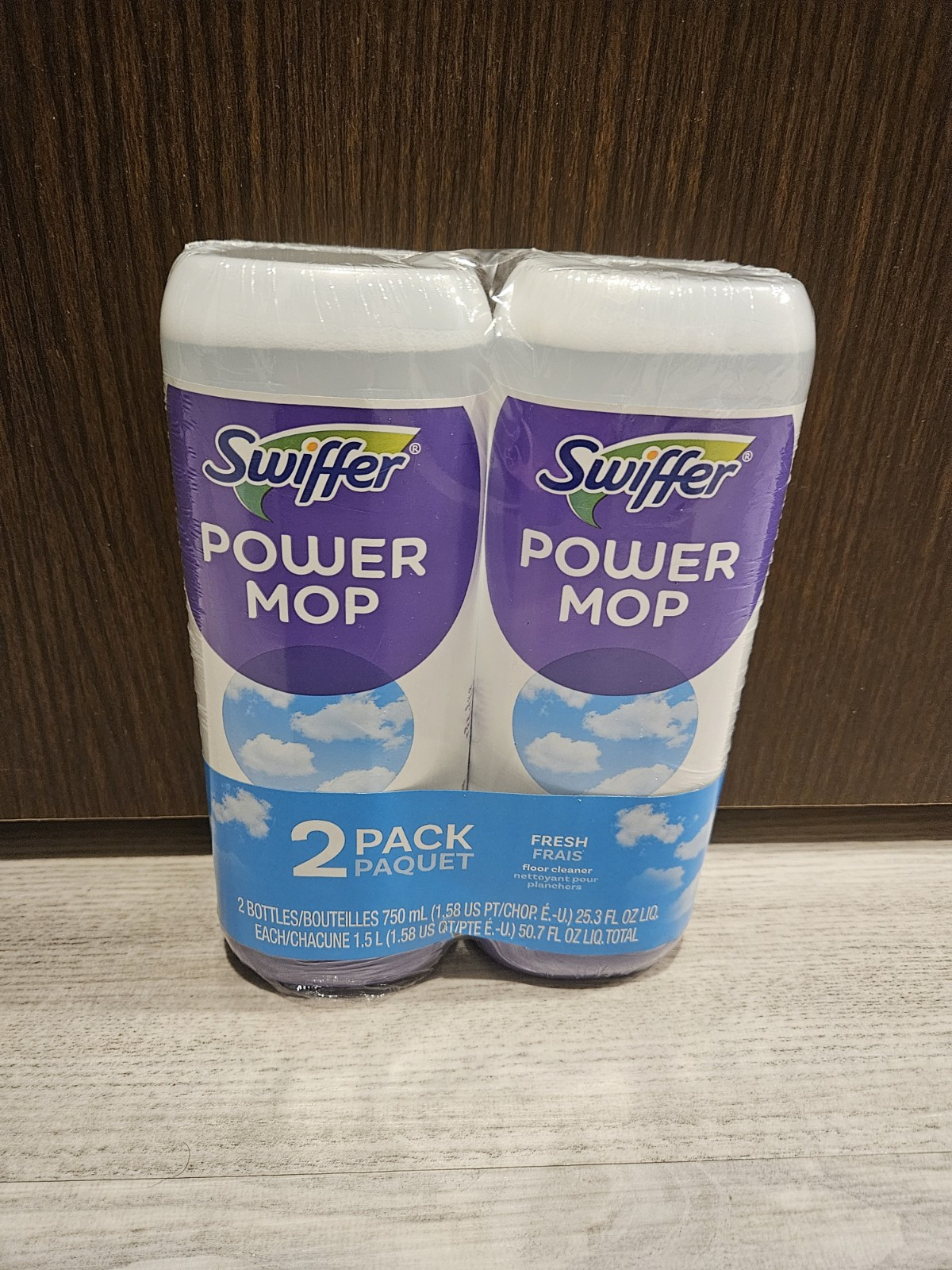 Swiffer PowerMop Floor Cleaning Solution with Fresh Scent, 25.3 fl oz, 2 Pack