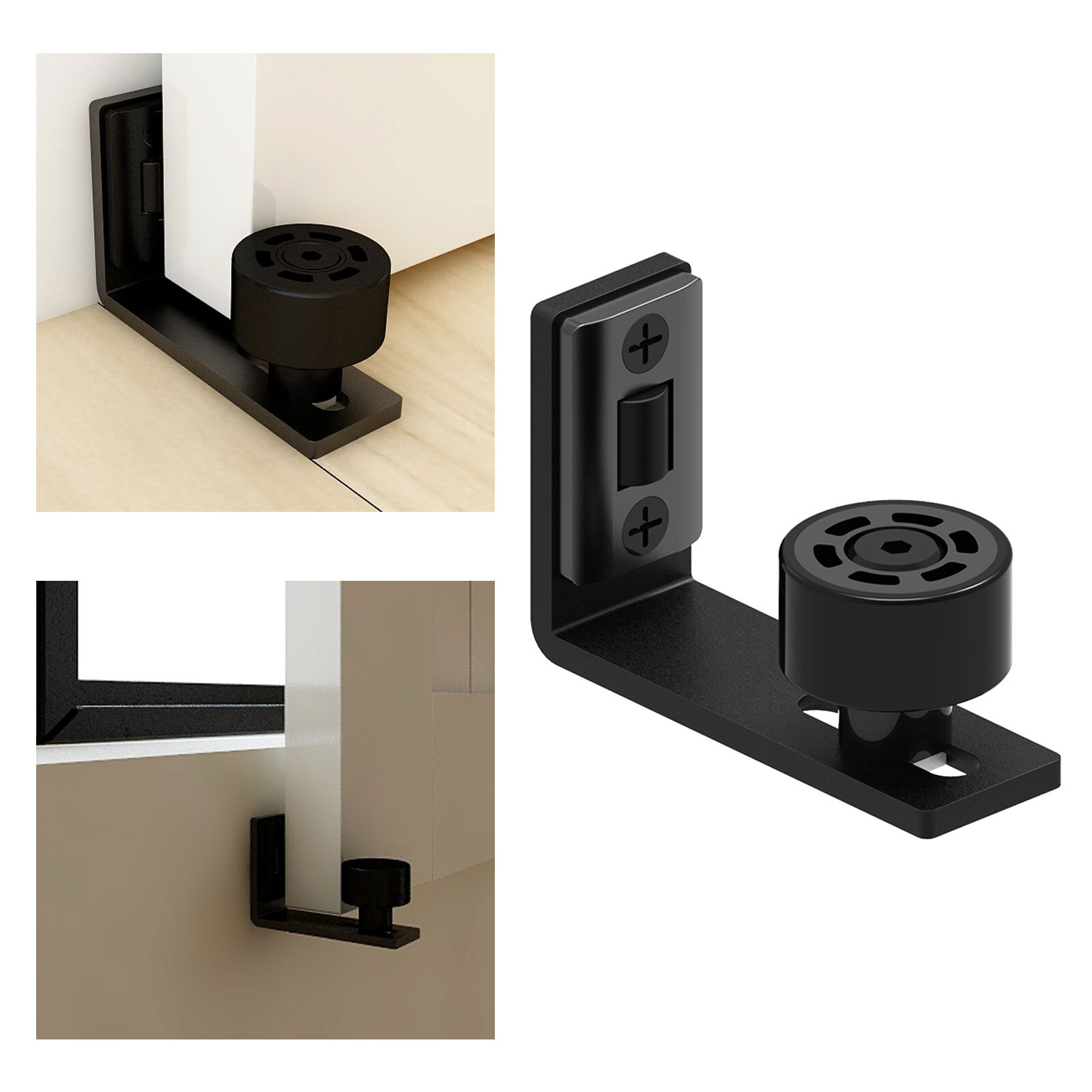 1PC Sliding Barn Door Bottom Floor Guide,Adjustable Roller,Wall Mount System
