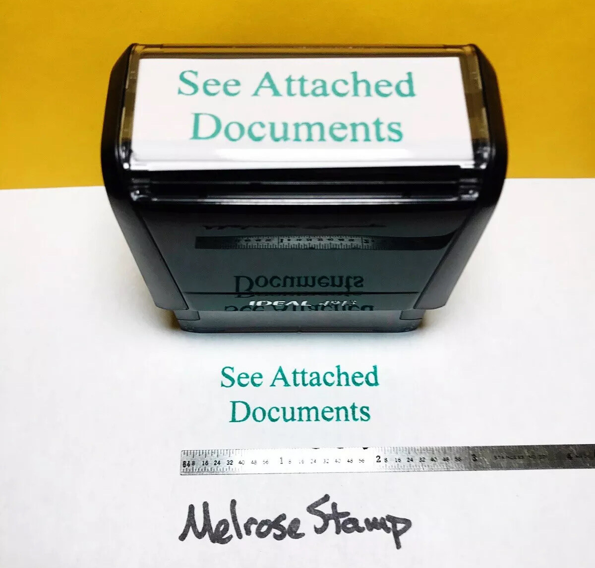 See Attached Documents Rubber Stamp Green Ink Ideal 4913