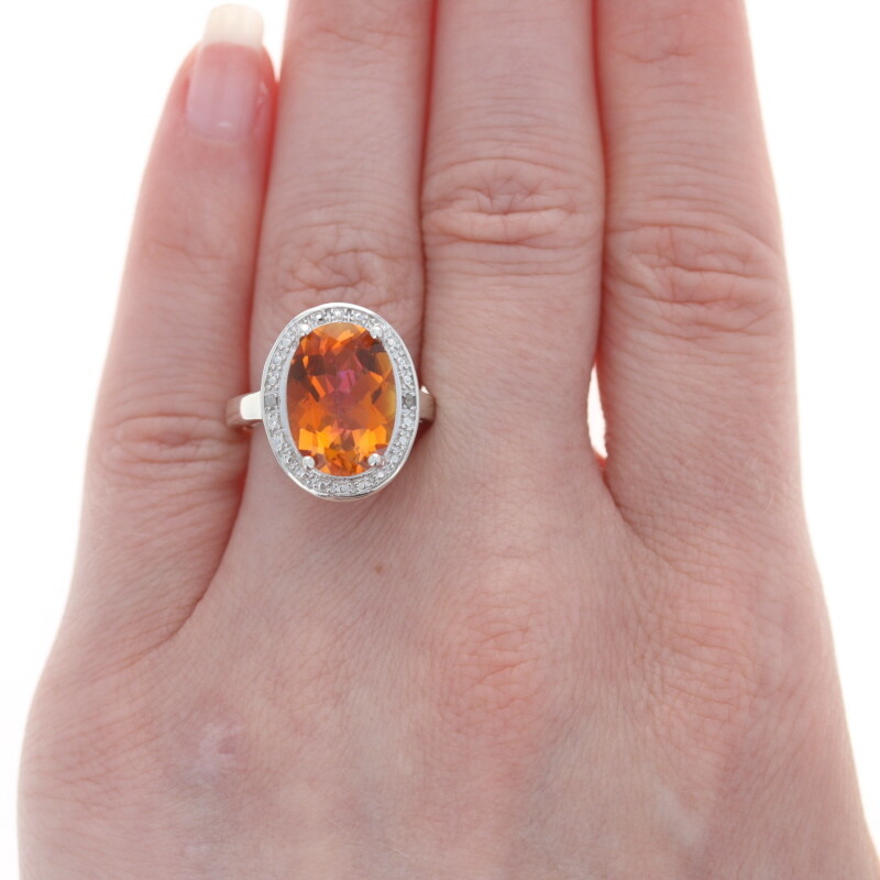 NEW Azotic Topaz & Diamond Ring - Sterling 925 Oval 5.01ctw Halo-Inspired