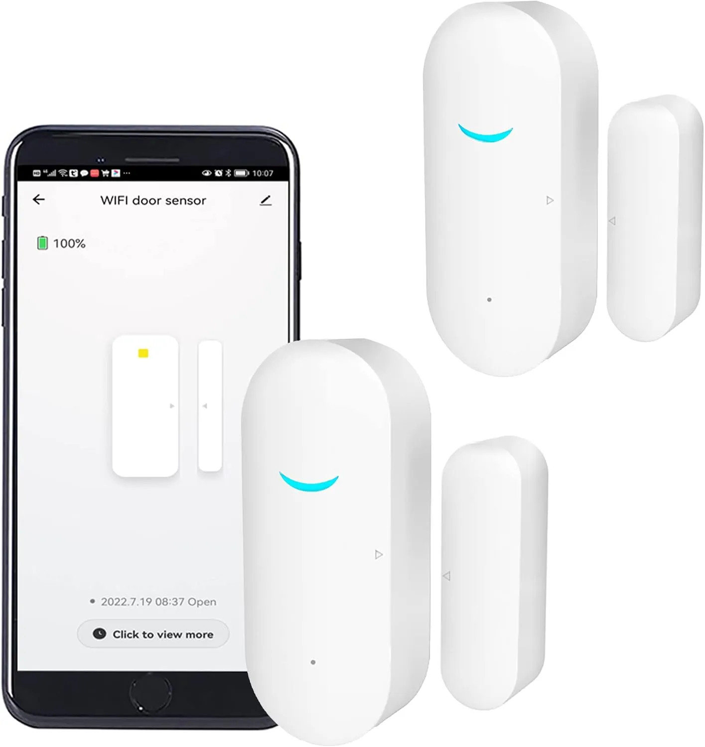 2 Pack Wireless WiFi Door Window Sensor Alarm For Home Security Smart Contact...