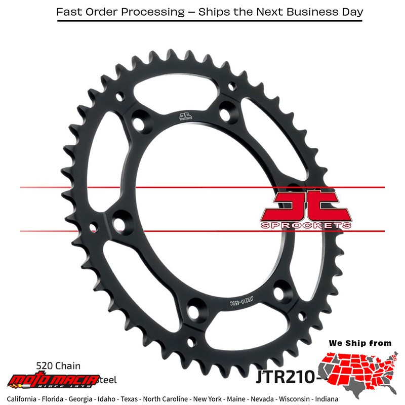 JT  Rear Sprocket Steel (corona trasera de hierro) 45T-520 BETA/HON BETA 390 RS