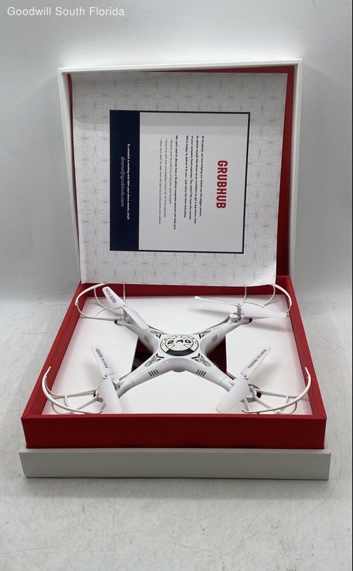 Grubhub White Promotional Quadcopter Drone In Box Not Tested