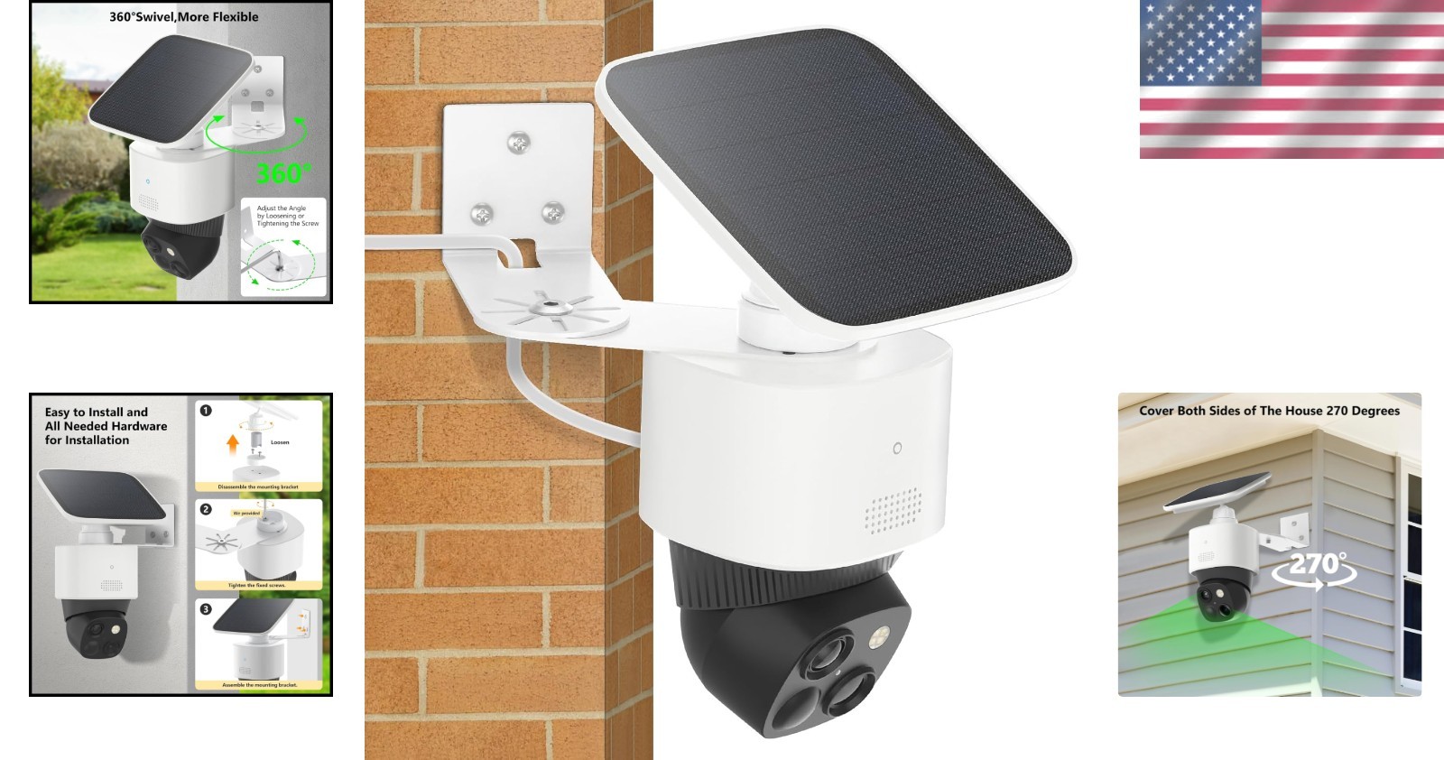 Adjustable Corner Mount Bracket for Eufy Security Solocam S340/E30/E42, Metal Wa