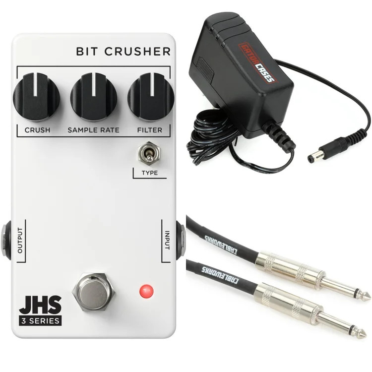 JHS 3 Series Bit Crusher Pedal with Power Supply and Cable