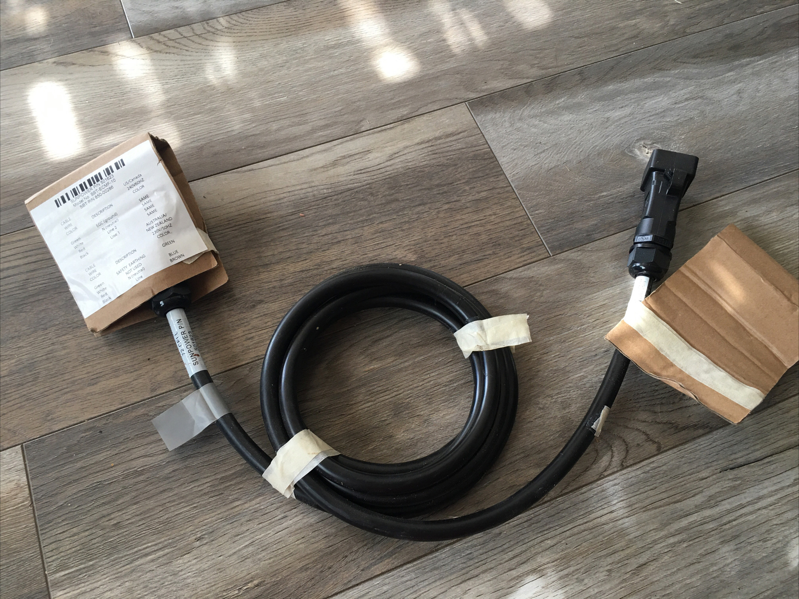 NEW 10’ SUNPOWER AC MODULE CABLE CORD 72 CELL EXTENSION SOLAR 501623 SBT-ECMF-10