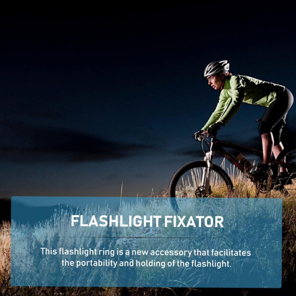 Portable Flashlight Holder Lightweight Tactical Flashlight Ring with Pocket Clip