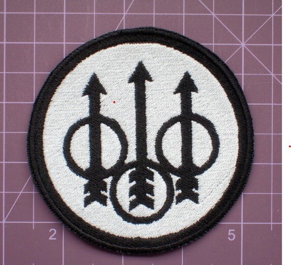 Beretta Firearms B&W Embroidered Patch SEW ON 3.75in