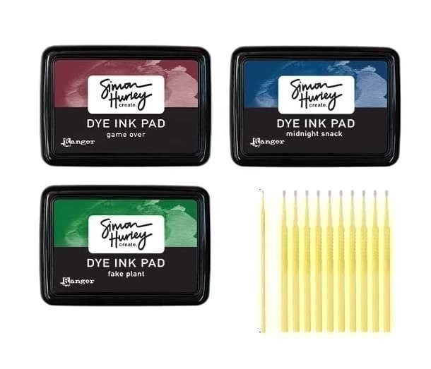 Ranger Simon Hurley Dye Ink Pad Bundles with TreBBies Fine Detail Sticks (Fake
