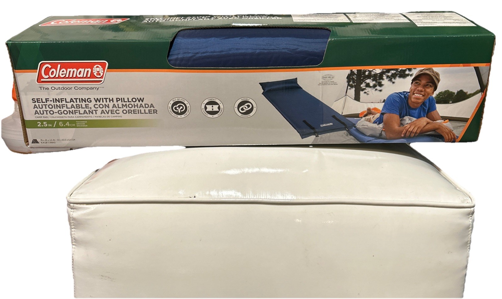 Coleman Self-Inflating Camp Pad with Pillow - 76" x 25" x 2.5" - NEW