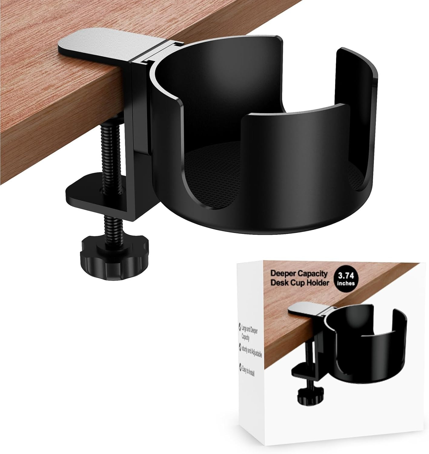 Large Desk Cup Holder Clamp， Anti-Spill Cup Holder for Your Desk or Table,Cup Ho