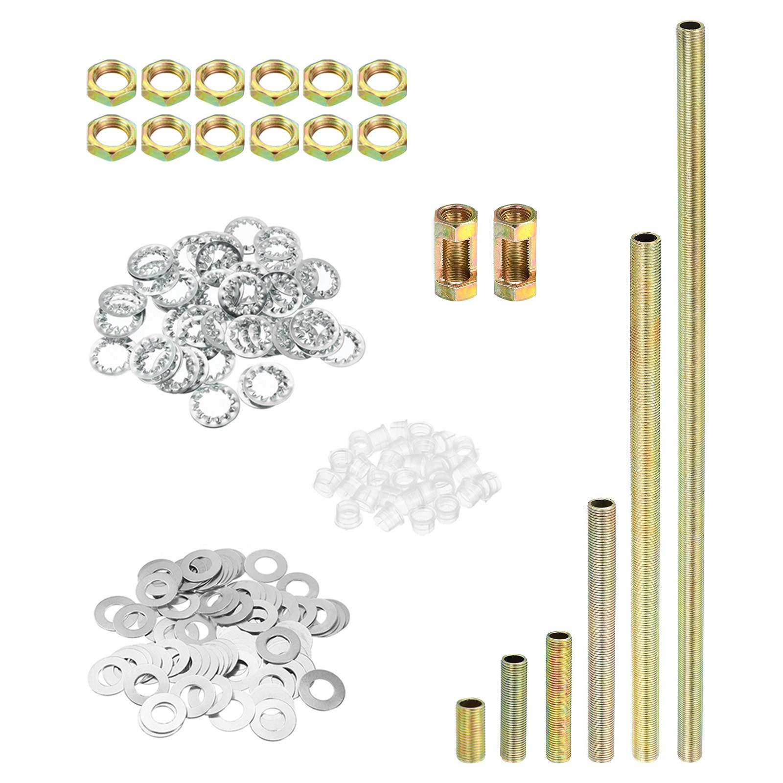 1/8IP Thread Lamp Repair Hardware Assortment with Washers Lock Nuts