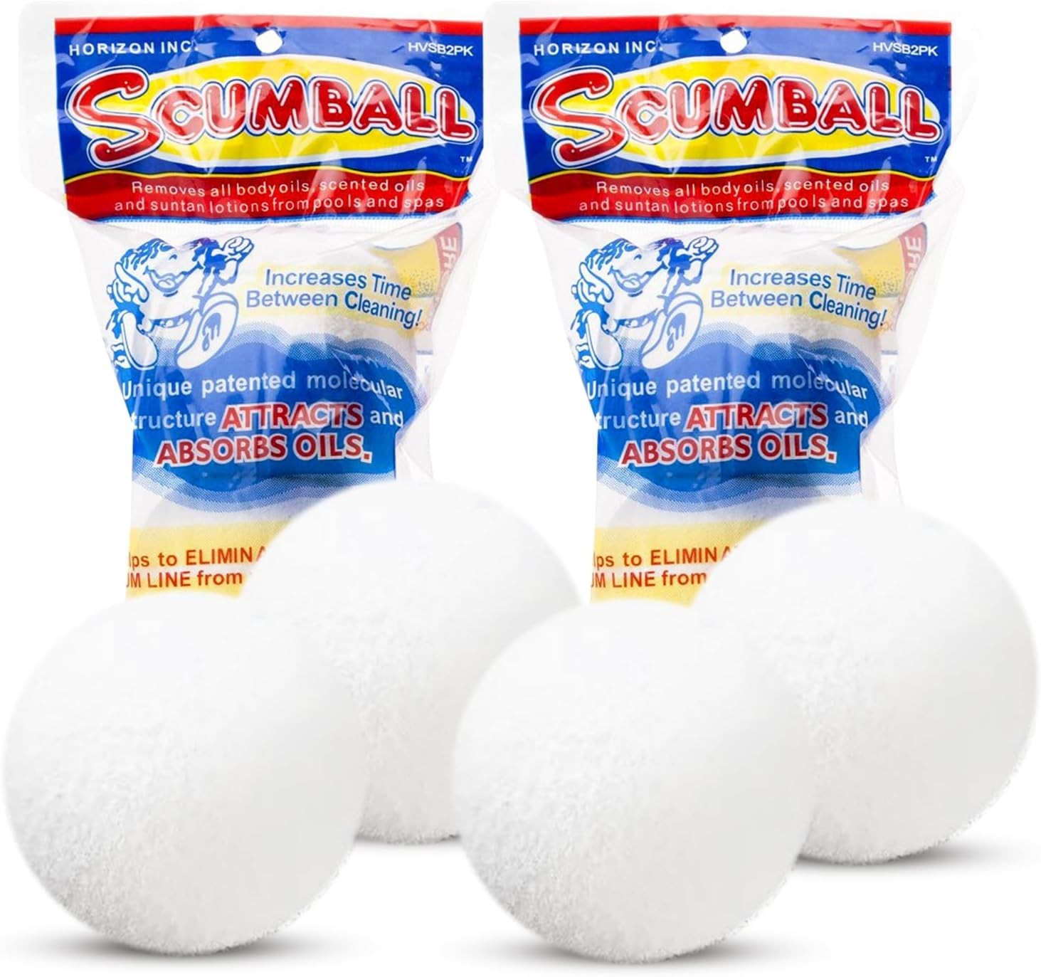 Horizon Scumball Genuine OEM Hot Tub & Pool Scum Absorber 2-Pack