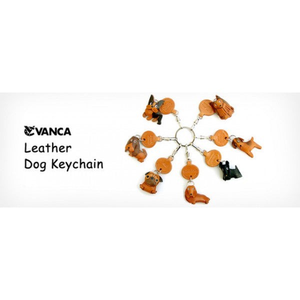Afghan Hound Leather Dog Keychain