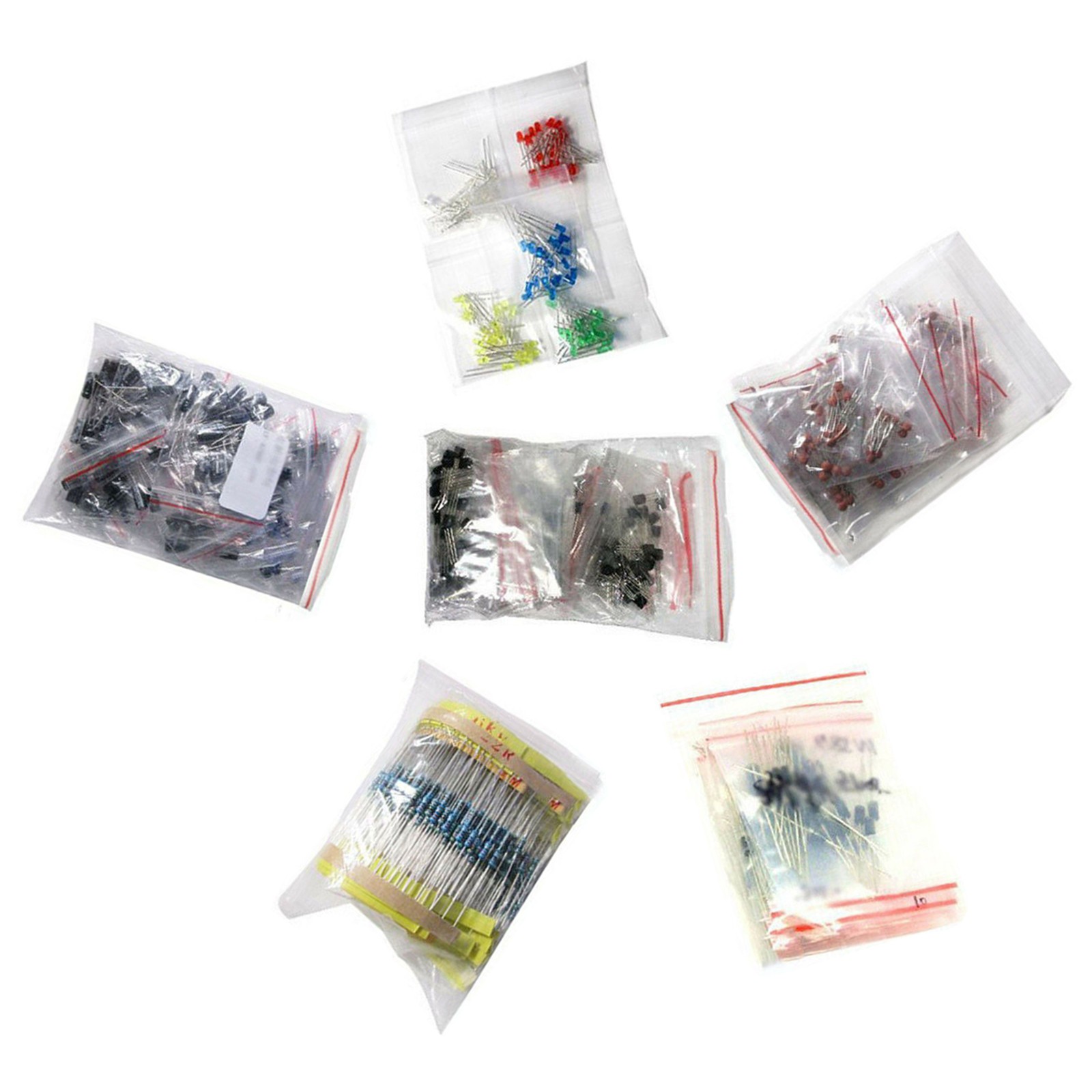 Electronic Components Kit 1390PCS LED Diodes Resistors Electrolytic Capacitors g