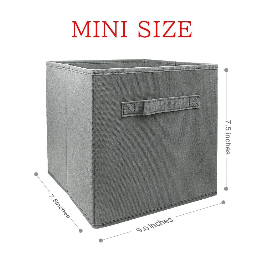 Mini Size 3-Pack Cube Storage Bins 9.0"x7.5"x7.5" Fabirc Foldable Closet Orga...