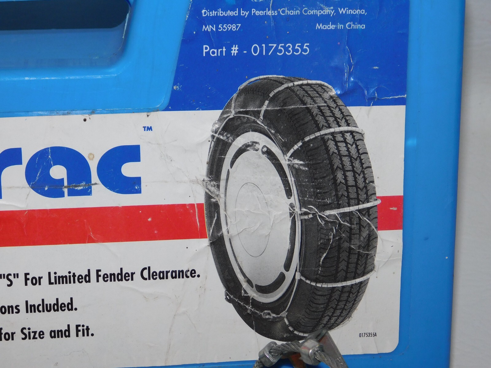 Peerless WinterTrac Traction Cable Tire Snow Chains, Stock # 0175355, Never Used