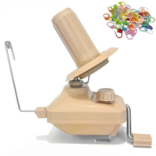 Manual Yarn Winder, Khaki Wool Ball Winder for 3.5oz Yarn Cakes, Warm Khaki