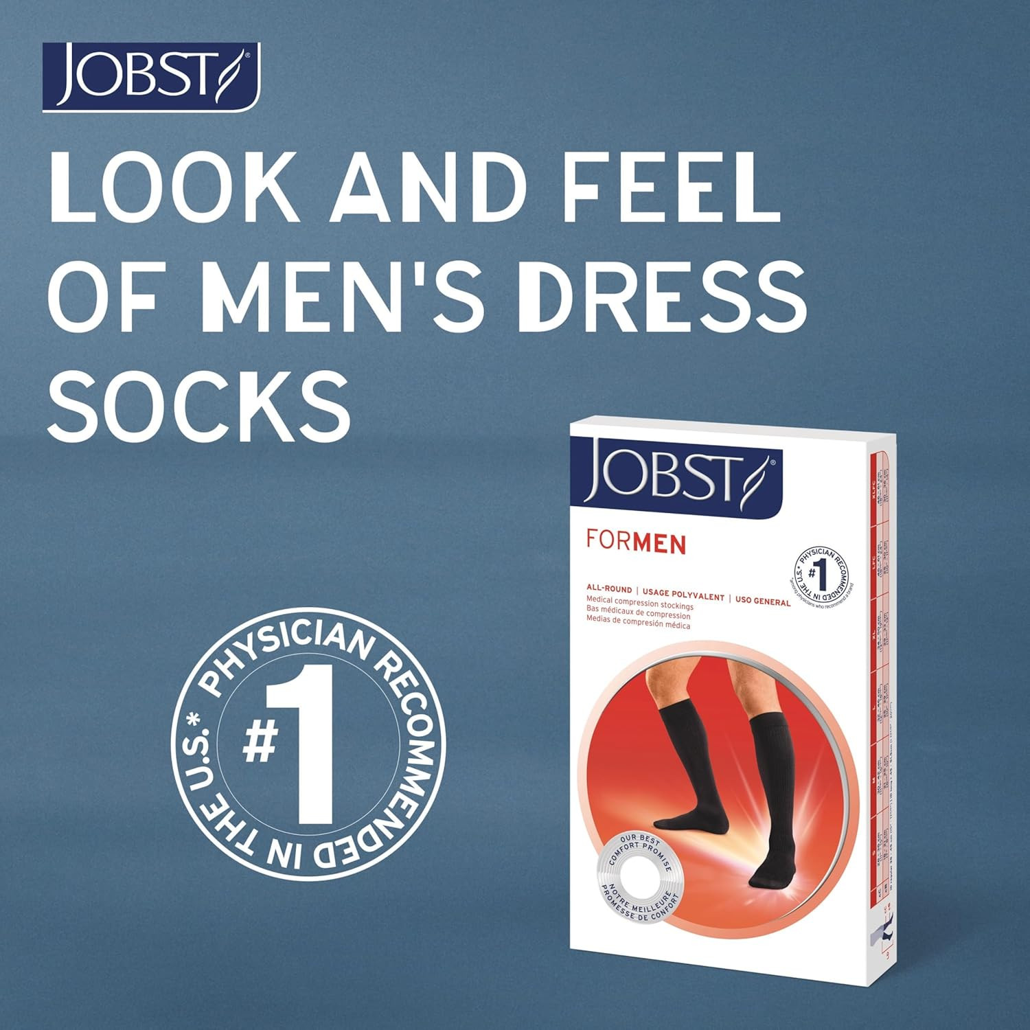 Formen Compression Socks 15-20 Mmhg Knee High, with Softfit Band, Closed Toe, Bl