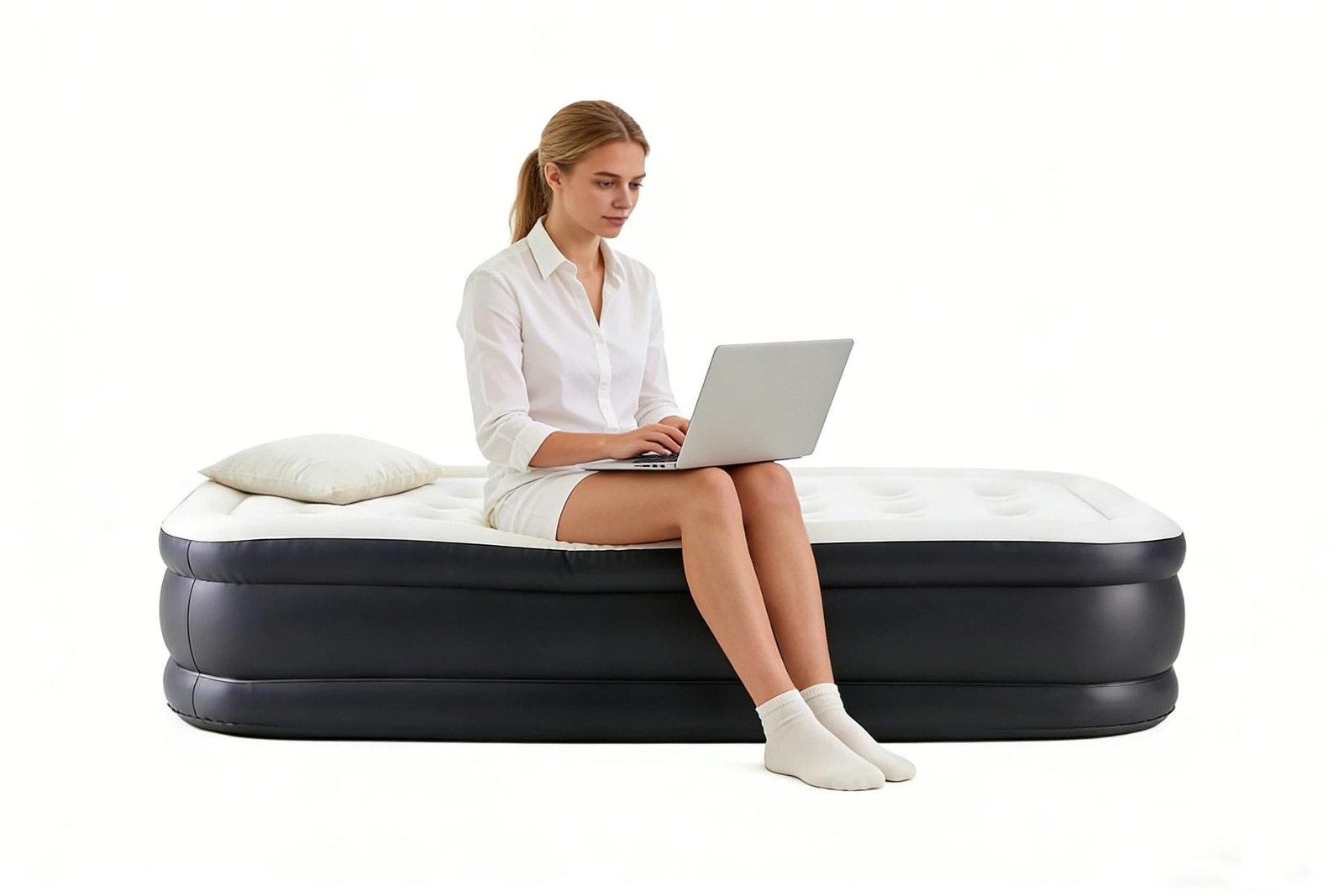 Simple Deluxe Twin Size Air Mattress Built-in Pump 16" Tall Waterproof Airbed