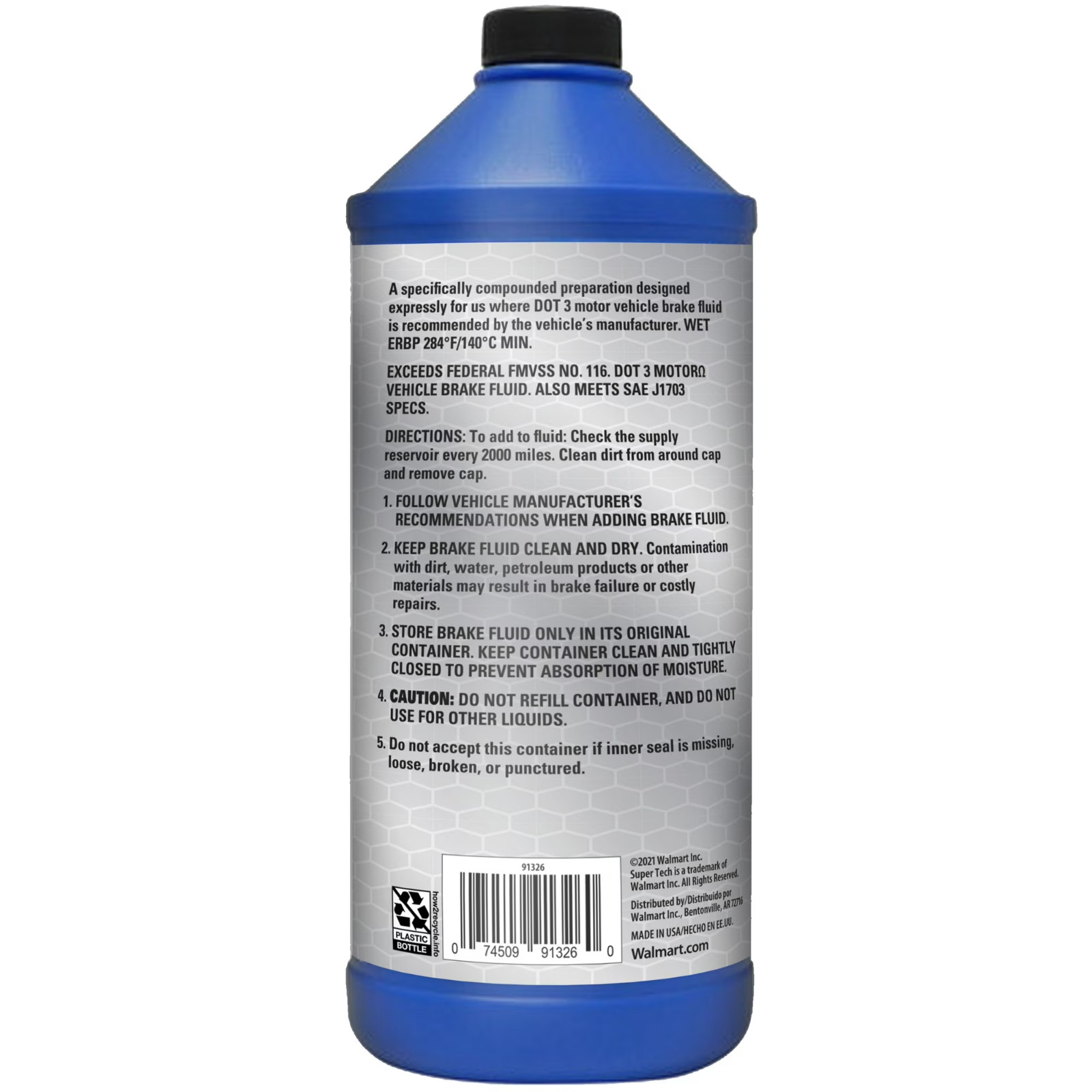 Super Tech DOT 3 Brake Fluid, 32 oz