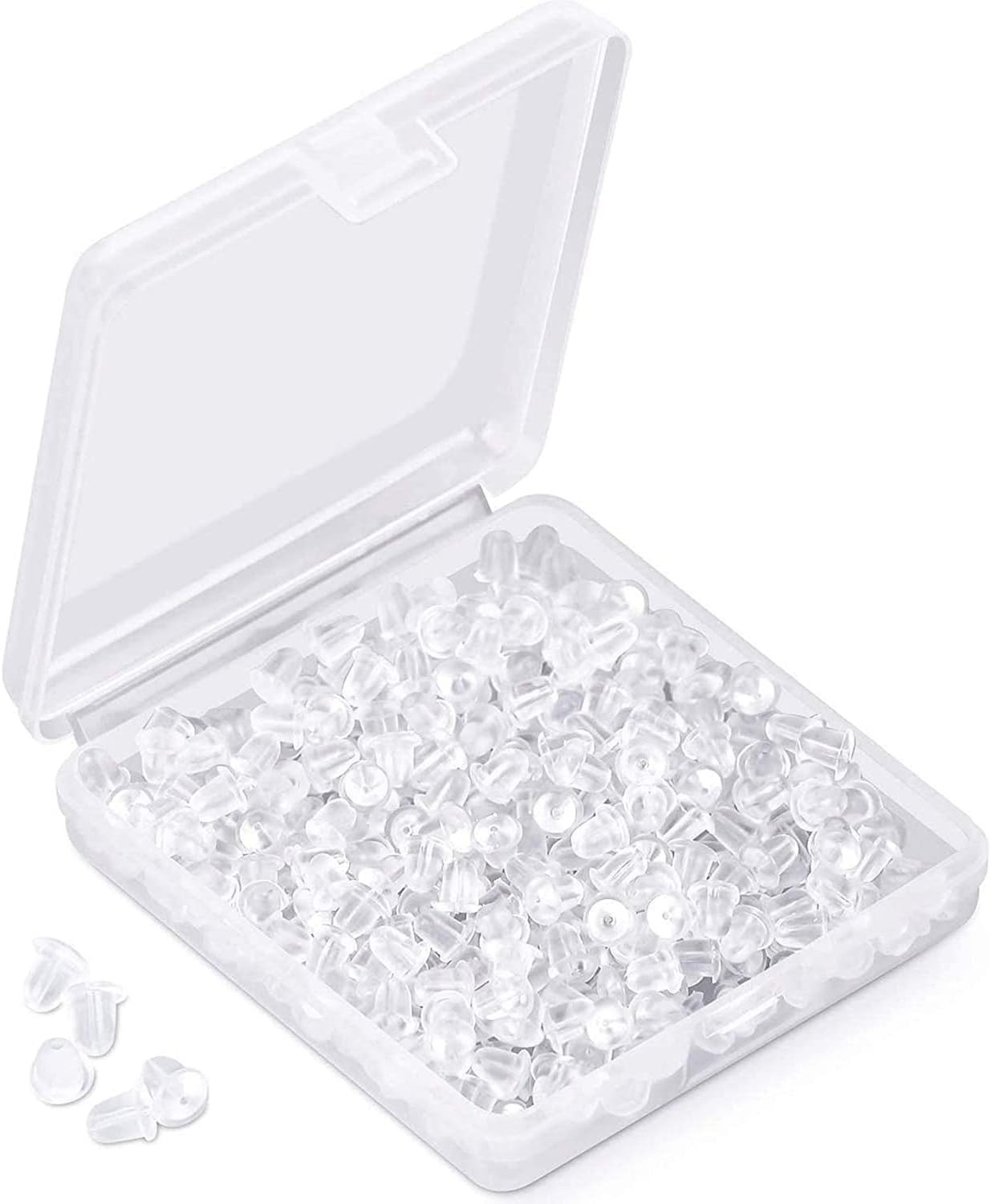 Silicone Earring Backs Backings 600 Pcs Soft Clear Ear Safety Back Pads Backs...