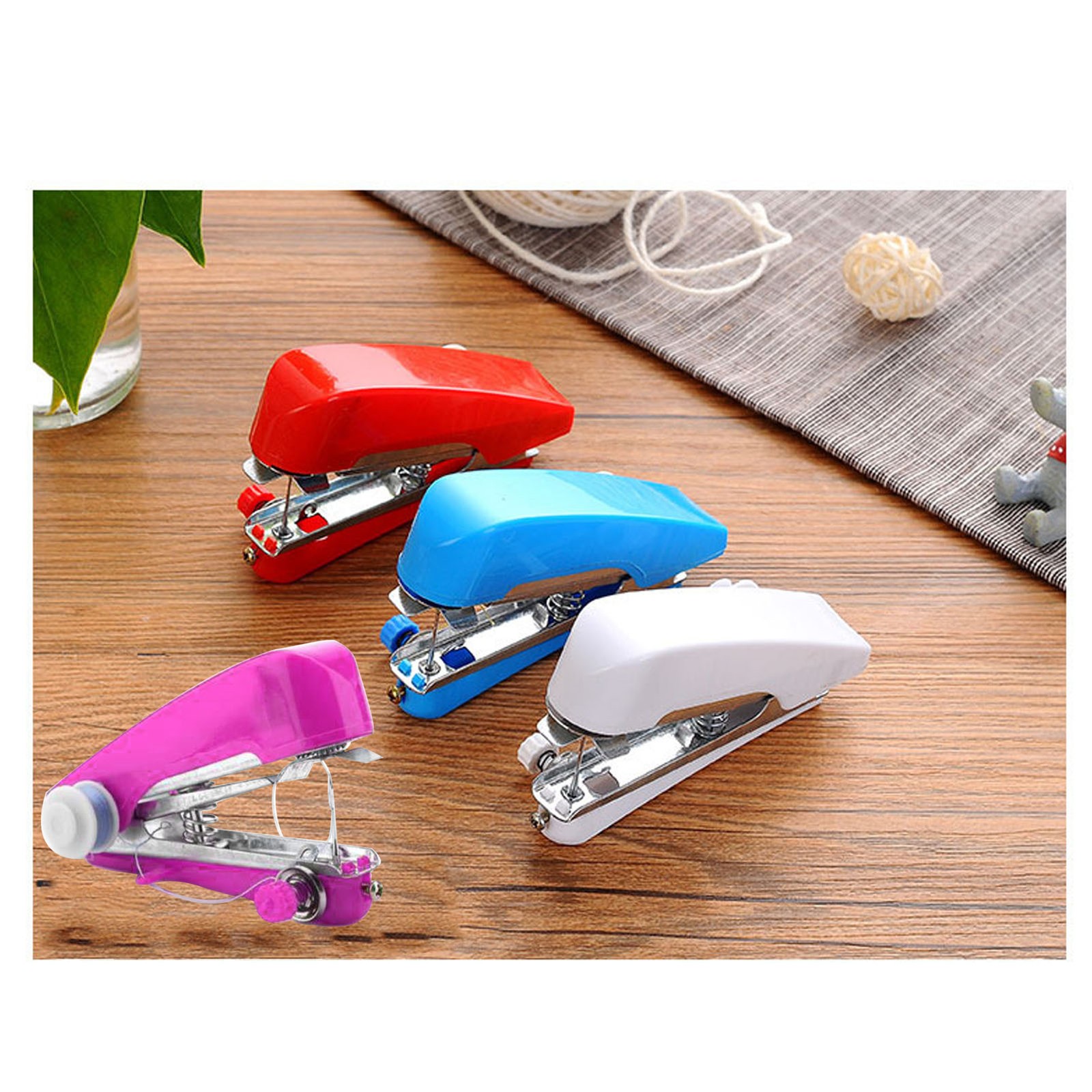 Pink Handheld Sewing Machine Portable Mini Manual Sewing Tool Hand Stitcher N