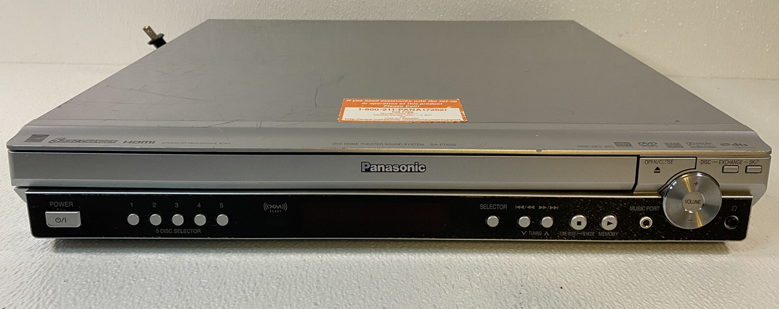 Panasonic 5 Disk DVD Home Theatre System Model #SA-PT650 Tested