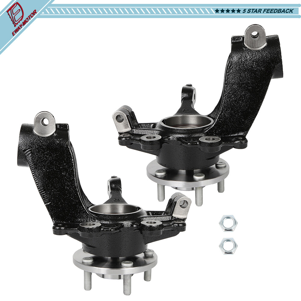 2 Front Wheel Hub Bearing Steering Knuckle For Ford Focus 2012-2017 2018 SE 2.0L