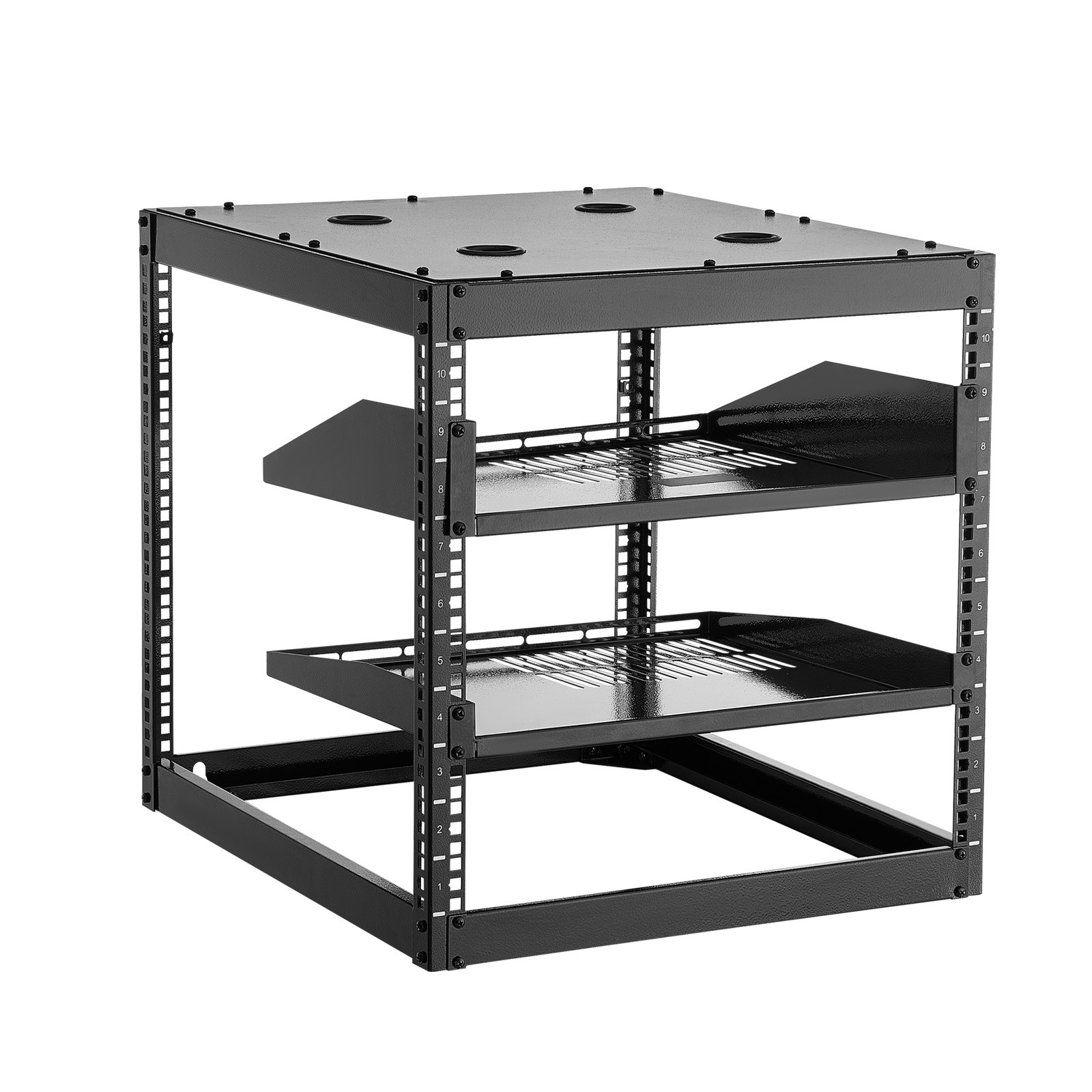 Uimoso 10U Wall-Mount Open Frame Server Rack with Adjustable Shelves