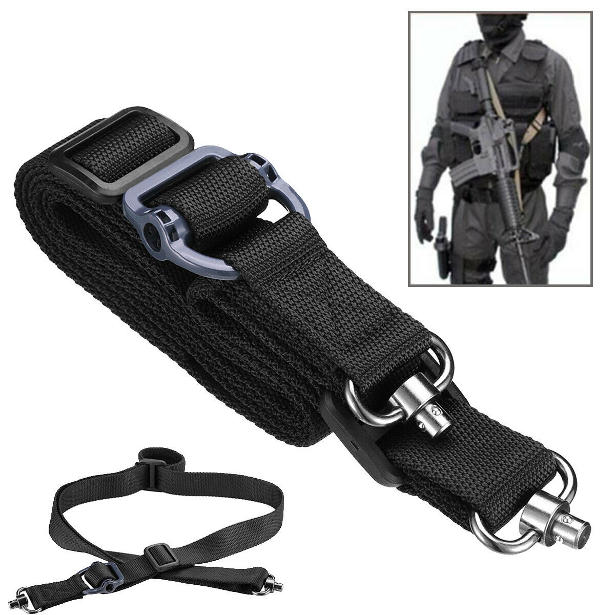 Retro Tactical Adjust Quick Detach QD 1 2 Point Multi Mission 1.2" Rifle Sling