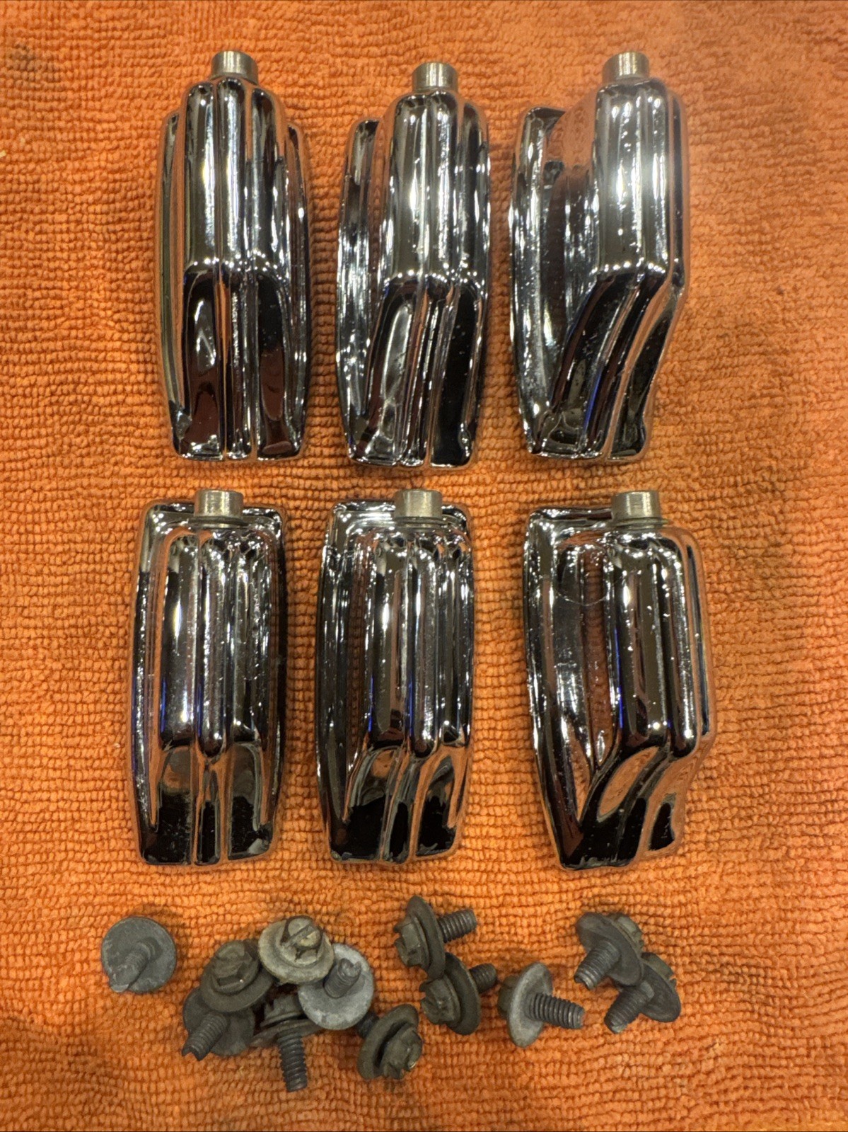 Lot of 6 Vintage 70s Big R Rogers Beavertail Tom Drum Lugs + Screws - 609322