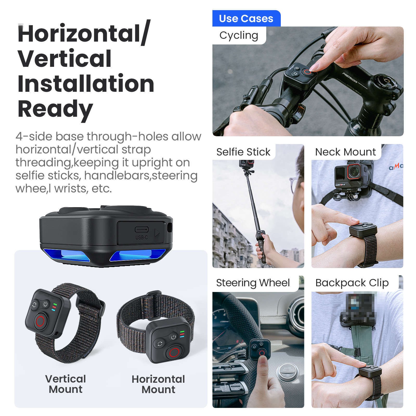 Bluetooth Camera Remote Control Start/Stop Recording for Insta360 Series Camera