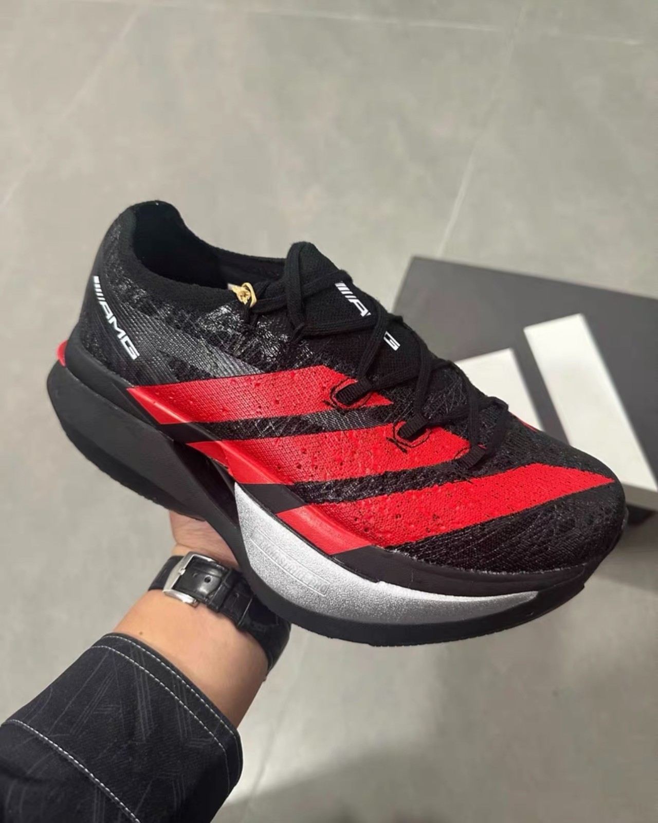 Mercedes AMG × adidas Adizero Prime X3 Strung Core Black KJ6946
