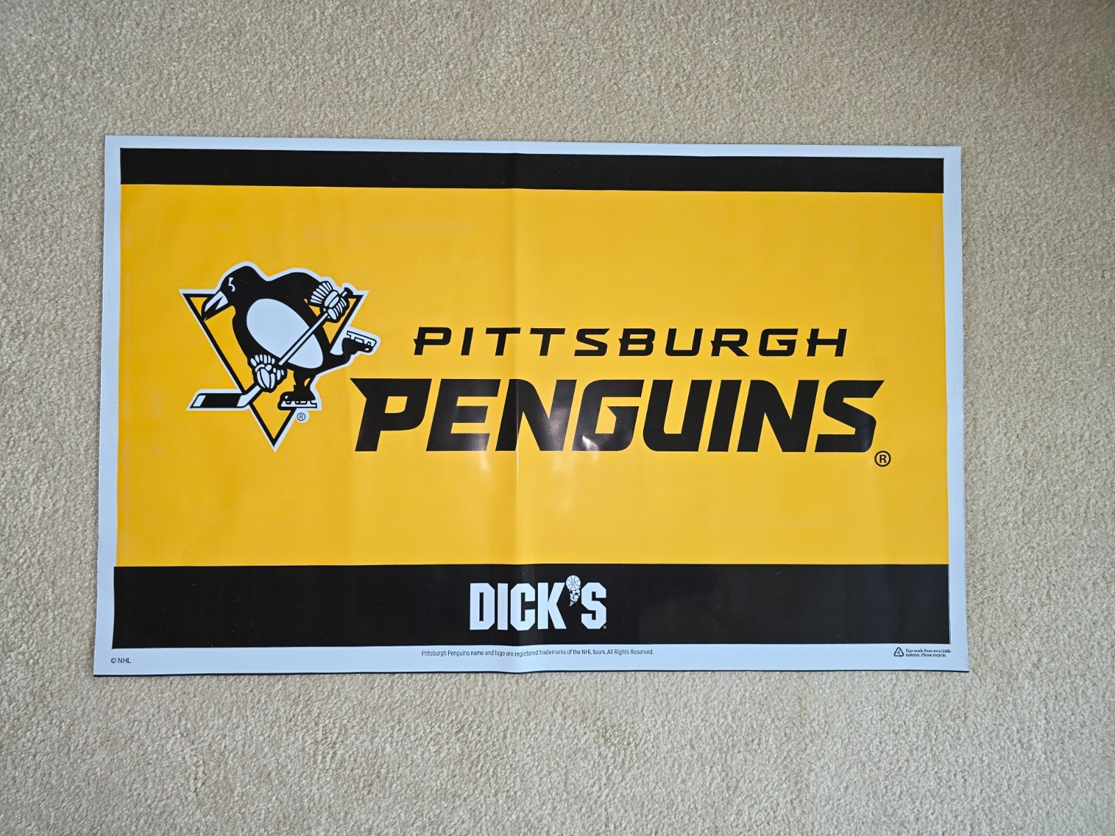 Pittsburgh Penguins 2026 Stanley Cup Playoffs Yard Sign 16x26