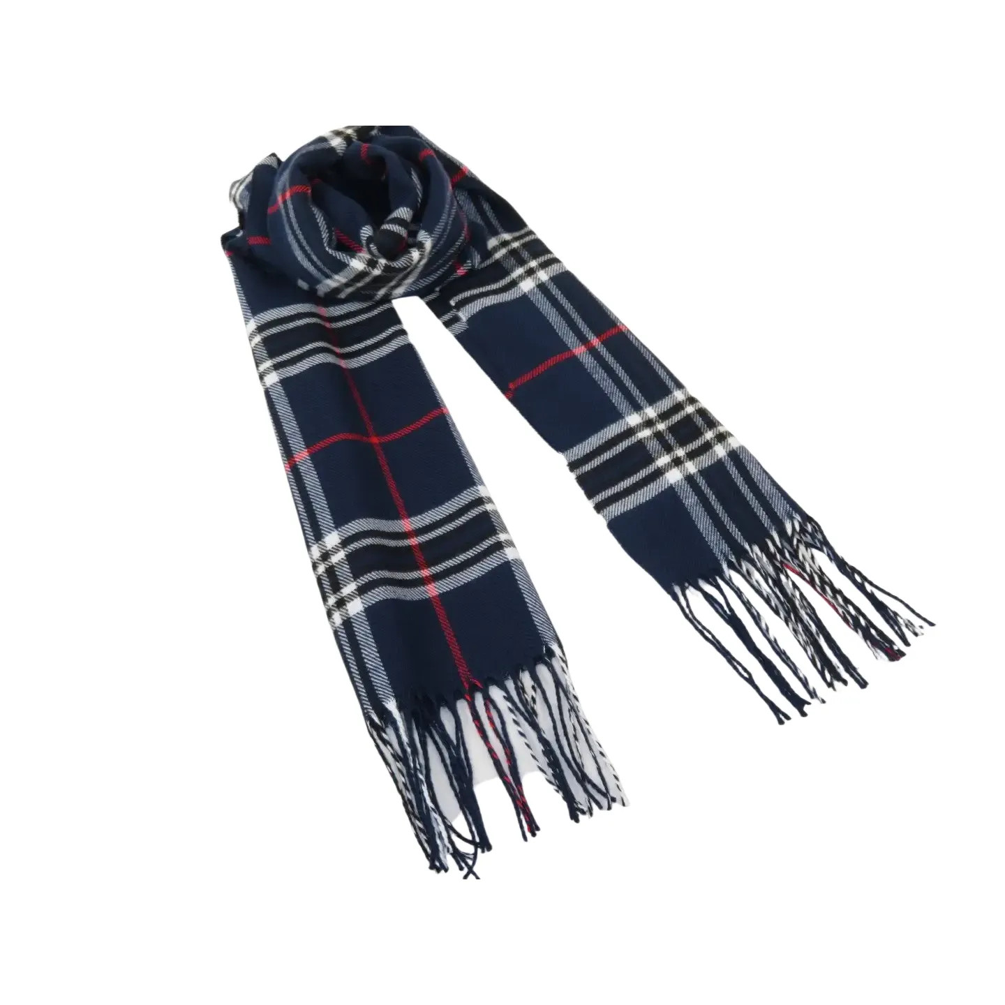 J.Valintin Unisex Plaid Scarf Soft Feel Acrylic Fashion Design #Scarf2 Navy Blue