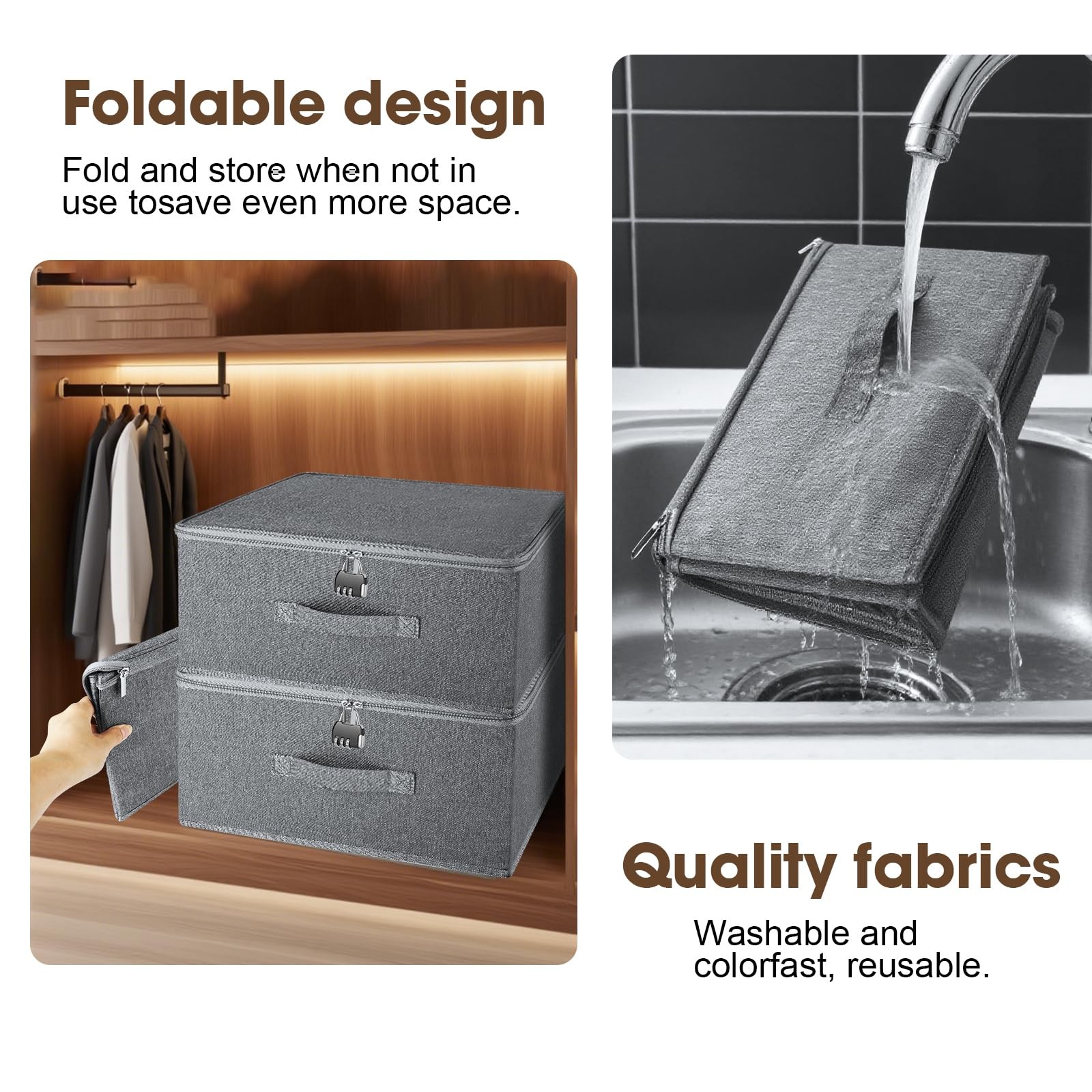 Lockable Storage Box, Organizer Bag Bins Case, Box with Lock, Boxes Storage, ...