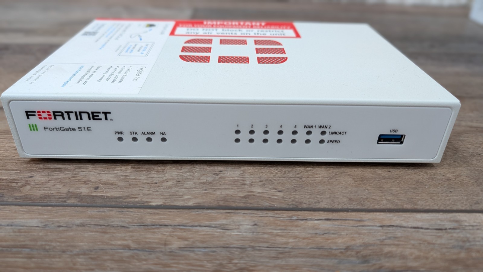 Fortinet FortiGate 51E Firewall FG-51E Security Appliance 5-Port, No Power Adapt