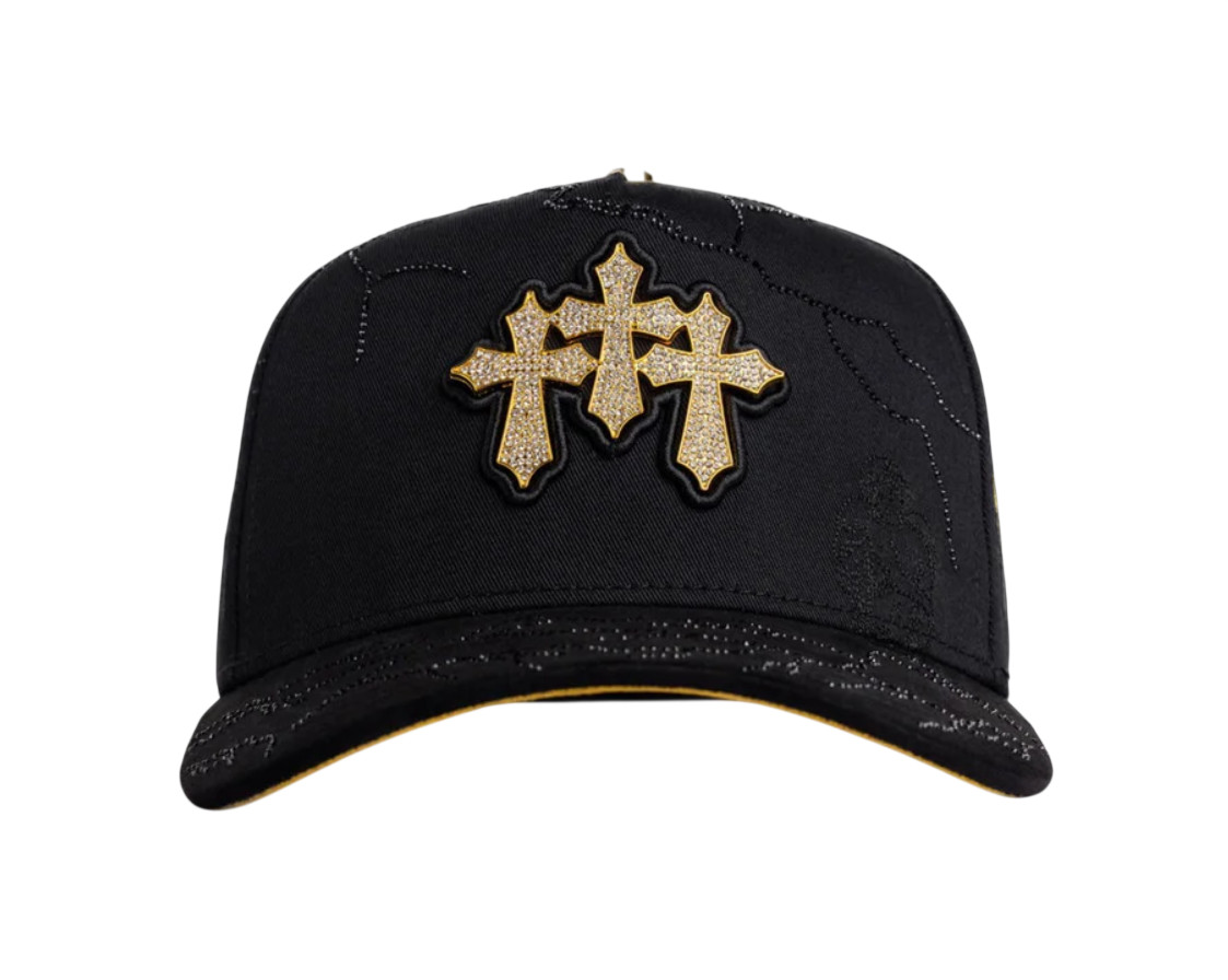 BIGG BOSS KIDS 3 CRUZES RAYO BLACK GOLD SNAPBACK HAT BBK3CRUZRAYO BKGLD