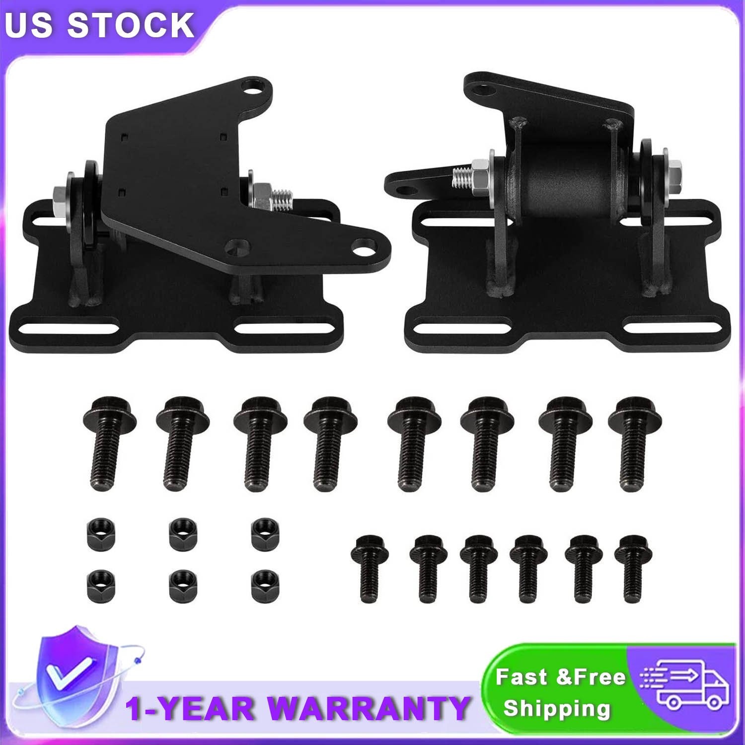 LS Conversion Engine Swap Mounts Adjustable with Hardware for GM Body LS1 2 LSX